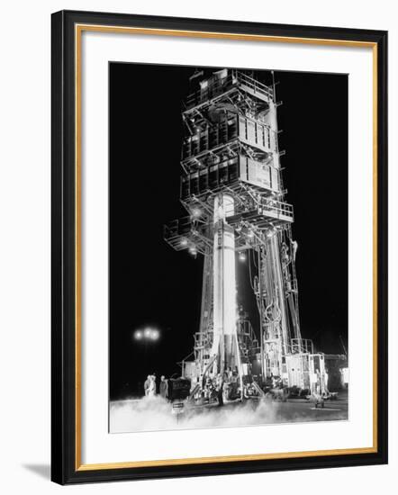 Redstone Rocket in Launching Stand-Ralph Morse-Framed Photographic Print