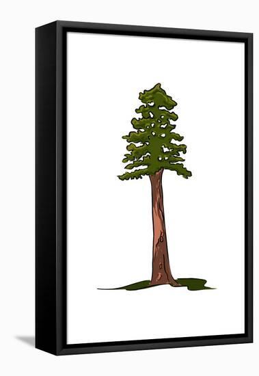 Redwood Tree - Icon-Lantern Press-Framed Stretched Canvas