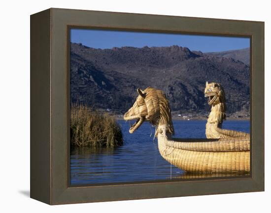 Reedboats, Lake Titicaca, Peru-John Warburton-lee-Framed Premier Image Canvas