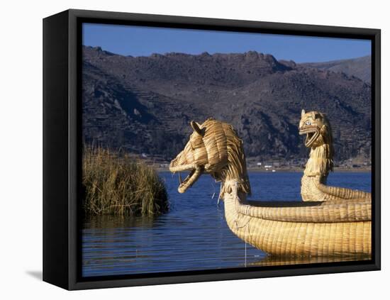 Reedboats, Lake Titicaca, Peru-John Warburton-lee-Framed Premier Image Canvas