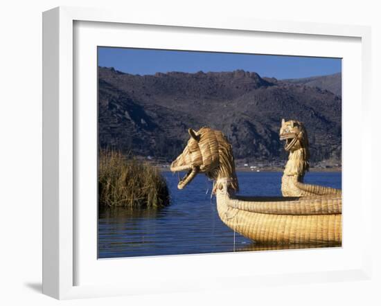 Reedboats, Lake Titicaca, Peru-John Warburton-lee-Framed Photographic Print