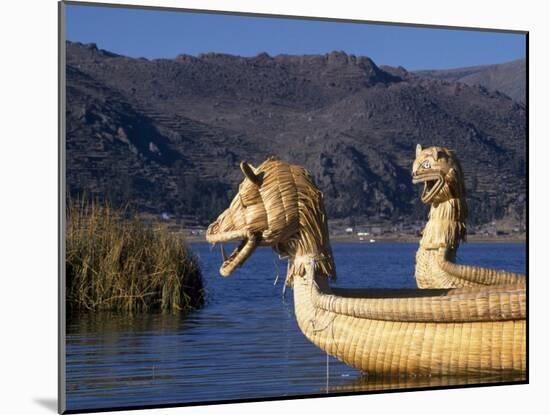 Reedboats, Lake Titicaca, Peru-John Warburton-lee-Mounted Photographic Print
