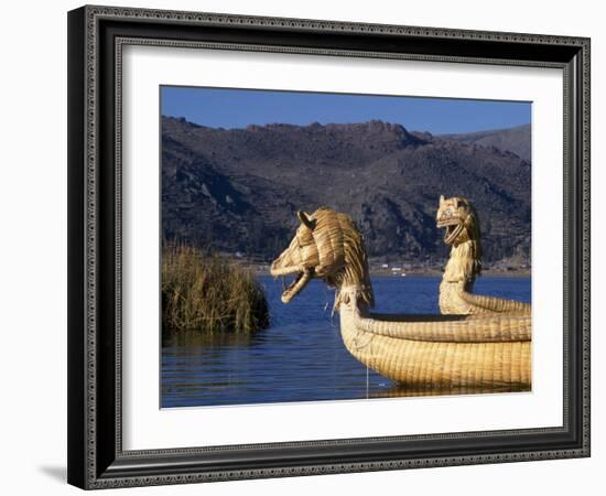 Reedboats, Lake Titicaca, Peru-John Warburton-lee-Framed Photographic Print