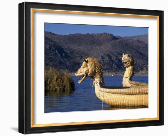 Reedboats, Lake Titicaca, Peru-John Warburton-lee-Framed Photographic Print