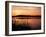 Reedmace Silhouetted in Foreground at Sunset, Frensham Great Pond, Near Farnham, Surrey, England-Pearl Bucknall-Framed Photographic Print