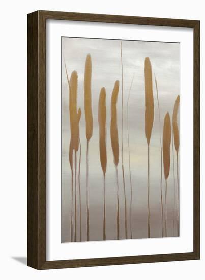 Reeds and Leaves II-Jennifer Goldberger-Framed Art Print