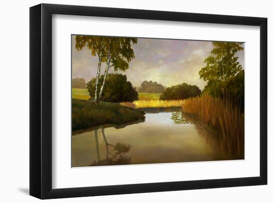 Reeds Birchs and Water I-Graham Reynolds-Framed Art Print