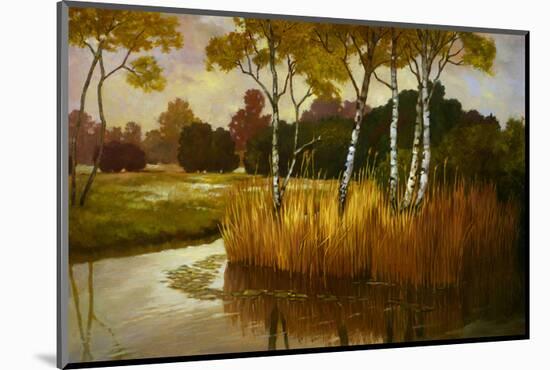 Reeds Birchs and Water II-Graham Reynolds-Mounted Art Print