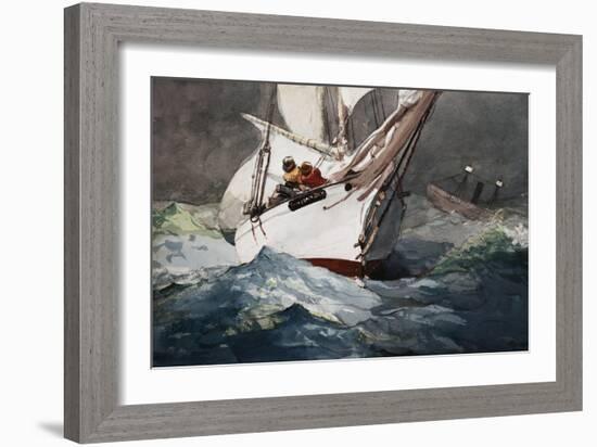 Reefing Sails Around Diamond Shoals, Cape Hatteras by Winslow Homer-Geoffrey Clements-Framed Giclee Print