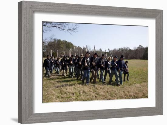 Reenactment Of Civil War Siege Of April 1862, Bridgeport, Alabama-Carol Highsmith-Framed Art Print