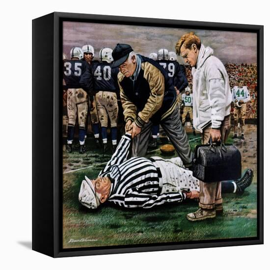 "Ref Out Cold", November 25, 1950-Stevan Dohanos-Framed Premier Image Canvas