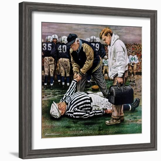 "Ref Out Cold", November 25, 1950-Stevan Dohanos-Framed Giclee Print