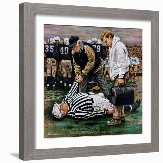 "Ref Out Cold", November 25, 1950-Stevan Dohanos-Framed Giclee Print