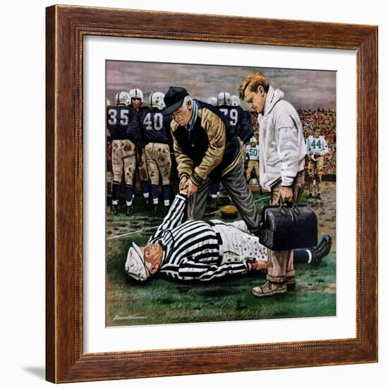 "Ref Out Cold", November 25, 1950-Stevan Dohanos-Framed Giclee Print