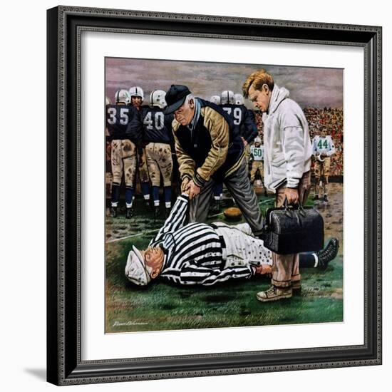 "Ref Out Cold", November 25, 1950-Stevan Dohanos-Framed Giclee Print