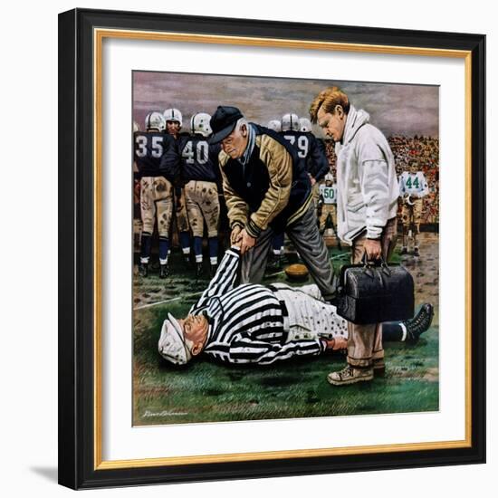 "Ref Out Cold", November 25, 1950-Stevan Dohanos-Framed Giclee Print