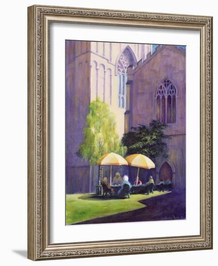 Refectory Garden, Exeter Cathedral, 1999 (Acrylic on Paper)-Anthony Rule-Framed Giclee Print