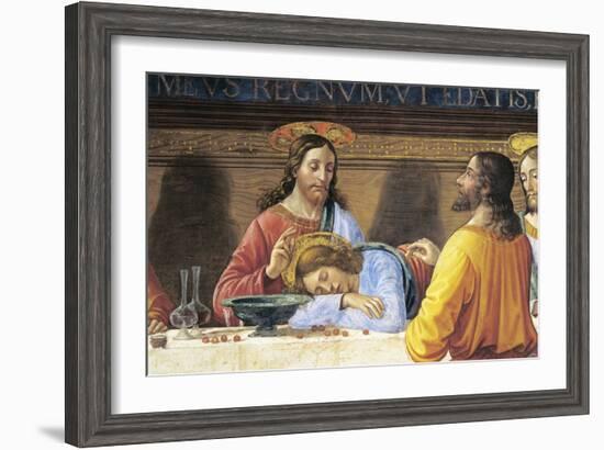 Refectory of Convent of San Marco, Jesus and St John, Detail from Last Supper, 1485-Domenico Ghirlandaio-Framed Giclee Print