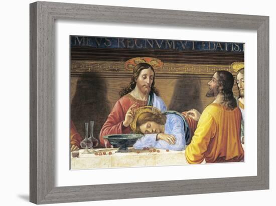 Refectory of Convent of San Marco, Jesus and St John, Detail from Last Supper, 1485-Domenico Ghirlandaio-Framed Giclee Print