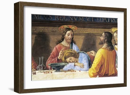 Refectory of Convent of San Marco, Jesus and St John, Detail from Last Supper, 1485-Domenico Ghirlandaio-Framed Giclee Print