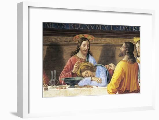 Refectory of Convent of San Marco, Jesus and St John, Detail from Last Supper, 1485-Domenico Ghirlandaio-Framed Giclee Print