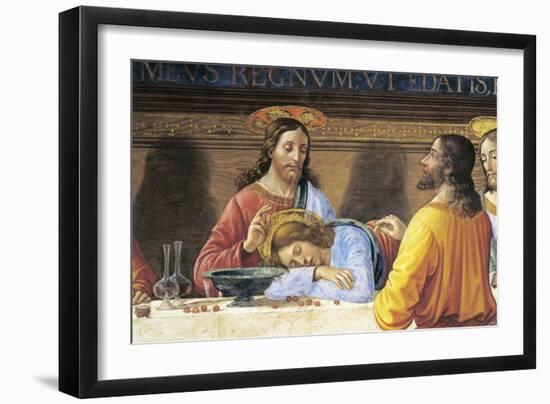 Refectory of Convent of San Marco, Jesus and St John, Detail from Last Supper, 1485-Domenico Ghirlandaio-Framed Giclee Print