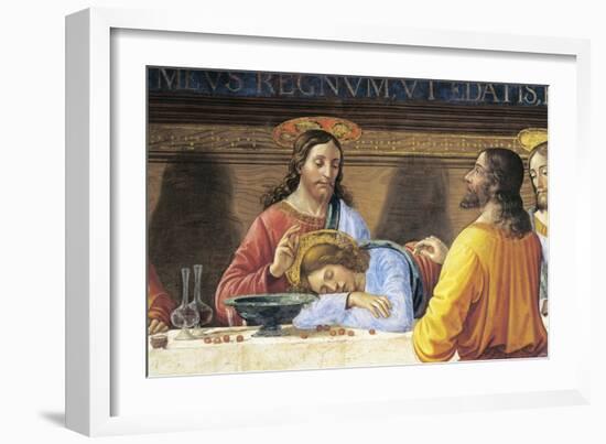 Refectory of Convent of San Marco, Jesus and St John, Detail from Last Supper, 1485-Domenico Ghirlandaio-Framed Giclee Print