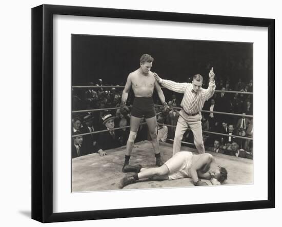 Referee Counting Down Knockout-null-Framed Photo