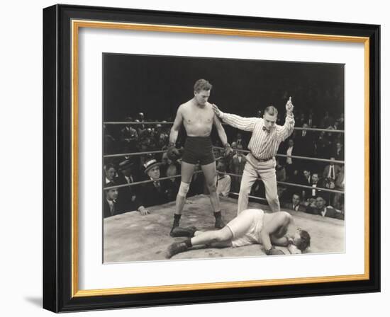 Referee Counting Down Knockout-null-Framed Photo