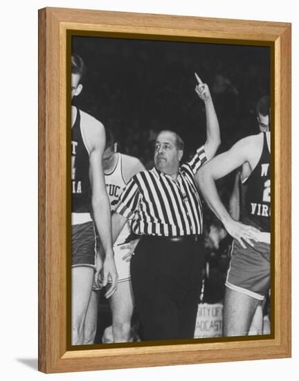 Referee Jim Enright Calling Plays and Using Hand Signals During a Game-Stan Wayman-Framed Premier Image Canvas