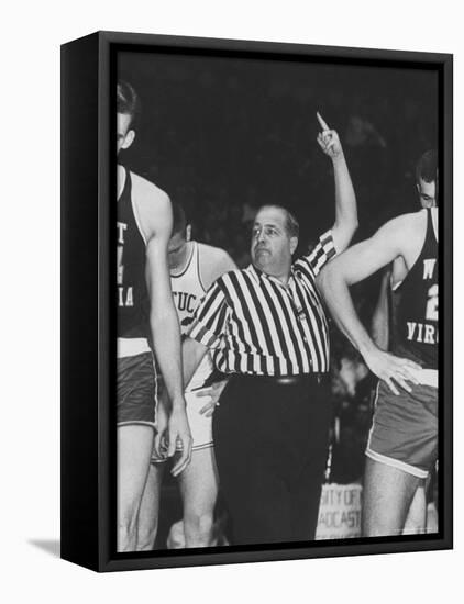 Referee Jim Enright Calling Plays and Using Hand Signals During a Game-Stan Wayman-Framed Premier Image Canvas