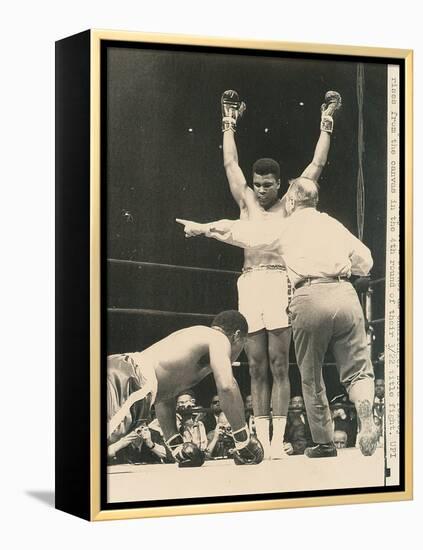 Referee John Lobianco Waves Champion Cassius Clay to a Corner-null-Framed Premier Image Canvas