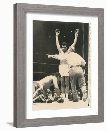 Referee John Lobianco Waves Champion Cassius Clay to a Corner-null-Framed Photographic Print