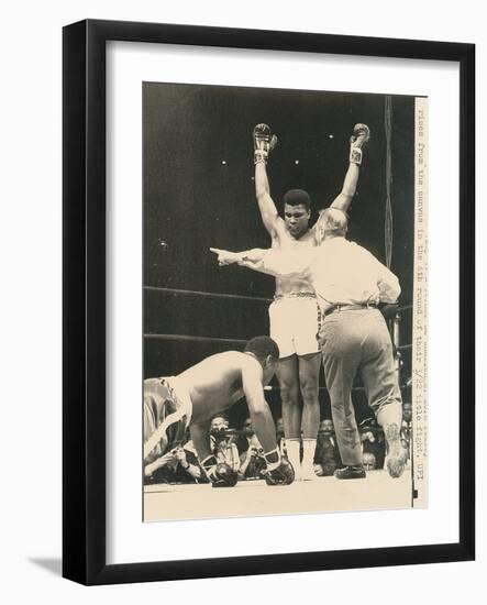 Referee John Lobianco Waves Champion Cassius Clay to a Corner--Framed Photographic Print