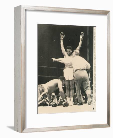 Referee John Lobianco Waves Champion Cassius Clay to a Corner-null-Framed Photographic Print