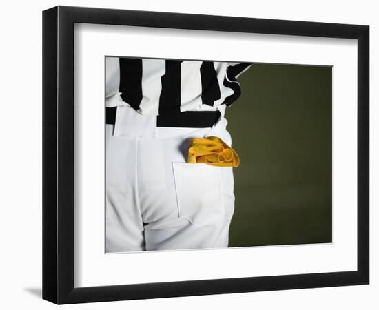Referee with Penalty Flag in Pocket-Robert Michael-Framed Photographic Print
