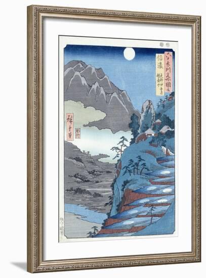 Reflected Moon, Sarashima-Ando Hiroshige-Framed Premium Giclee Print