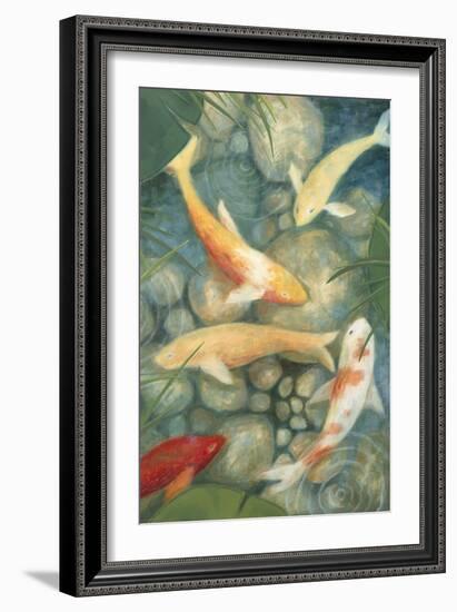 Reflecting Koi II-Megan Meagher-Framed Art Print