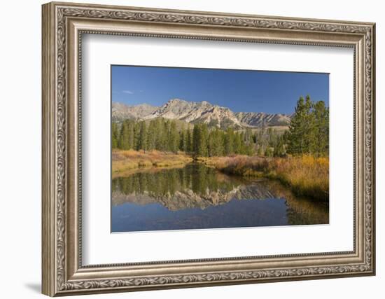 Reflection, Big Wood River, Autumn, Sawtooth NF,  Idaho, USA-Michel Hersen-Framed Photographic Print