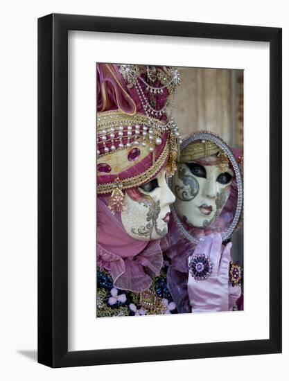 Reflection in Mirror Venice at Carnival Time, Italy-Darrell Gulin-Framed Photographic Print