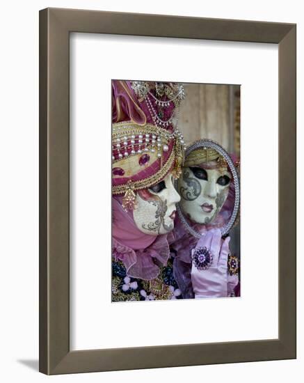 Reflection in Mirror Venice at Carnival Time, Italy-Darrell Gulin-Framed Photographic Print