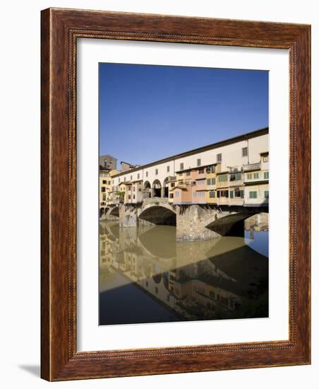 Reflection in the Arno River of the Ponte Vecchio, Florence, Tuscany, Italy, Europe-Olivieri Oliviero-Framed Photographic Print