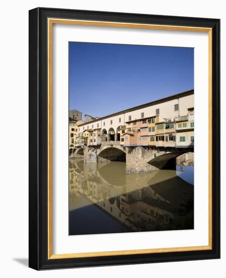 Reflection in the Arno River of the Ponte Vecchio, Florence, Tuscany, Italy, Europe-Olivieri Oliviero-Framed Photographic Print