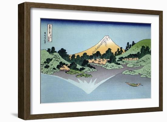 Reflection in the Surface of the Water, Misaka, Kai Province, 1830-1833-Katsushika Hokusai-Framed Premium Giclee Print