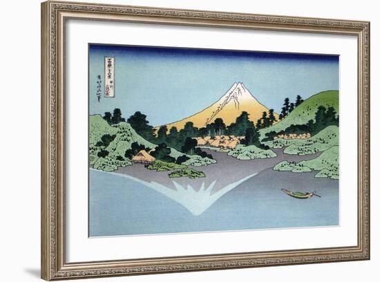 Reflection in the Surface of the Water, Misaka, Kai Province, 1830-1833-Katsushika Hokusai-Framed Premium Giclee Print