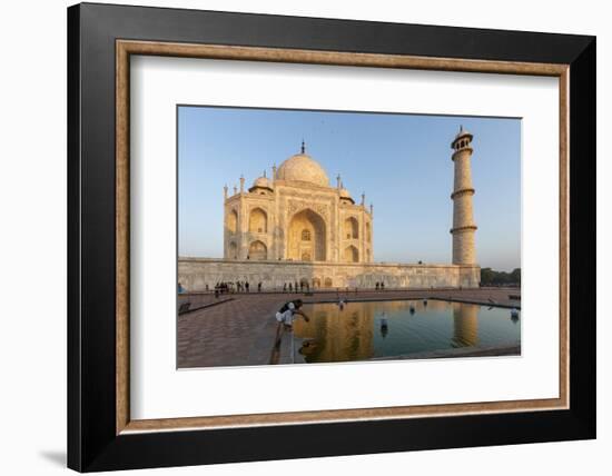 Reflection in Water. Taj Mahal at Sunset. Agra. India-Tom Norring-Framed Photographic Print