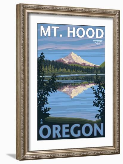 Reflection Lake - Mt. Hood, Oregon, c.2009-Lantern Press-Framed Art Print