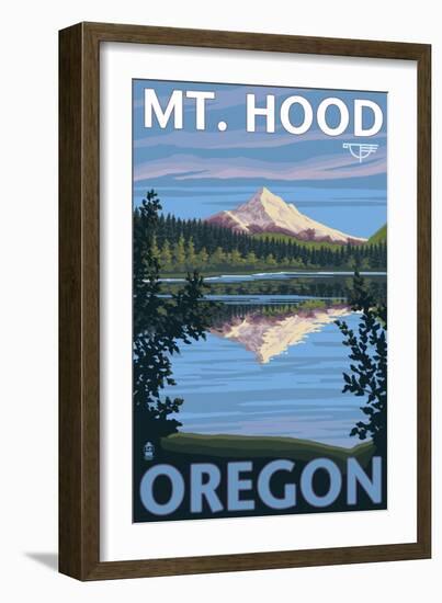 Reflection Lake - Mt. Hood, Oregon, c.2009-Lantern Press-Framed Art Print