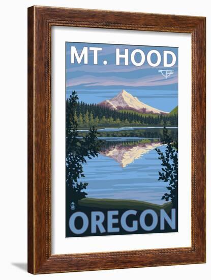 Reflection Lake - Mt. Hood, Oregon, c.2009-Lantern Press-Framed Art Print