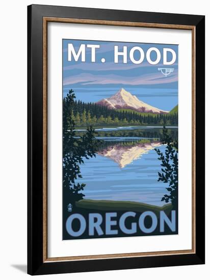 Reflection Lake - Mt. Hood, Oregon, c.2009-Lantern Press-Framed Art Print